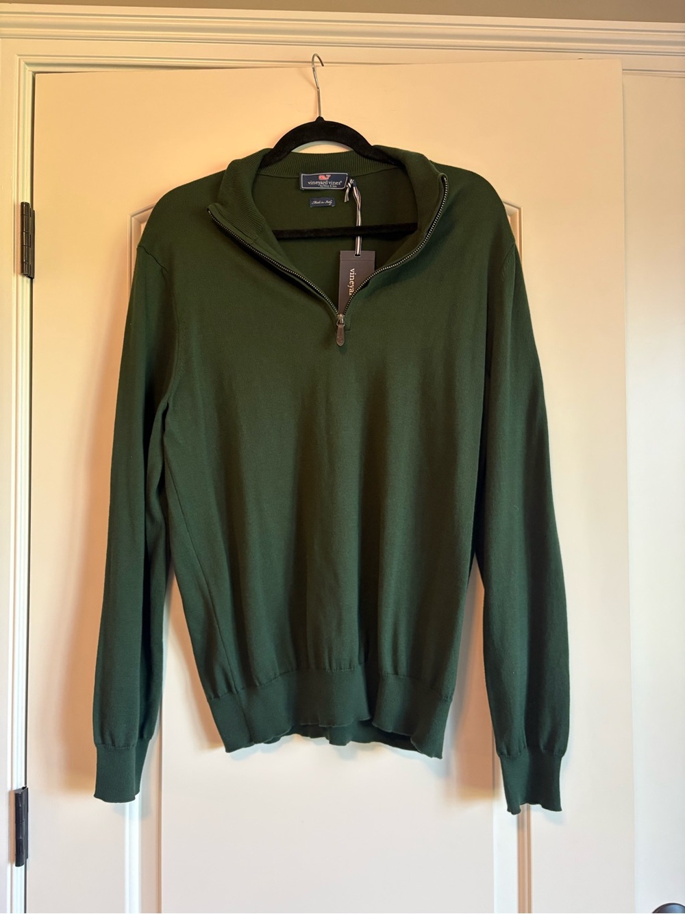 NWT Vineyard Vines Men’s Dark Green Quarter-Zip Sweater